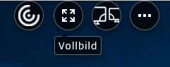 Die Grafik zeigt, wo sich das Symbol für den Vollbildmodus befindet